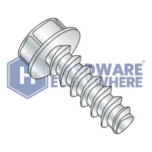 10-14 X 1 Thread Forming Screws / Unslotted / Hex Washer Head / Steel / Zinc / Plastite (Blunt Tip) Alternate 48-2 FUL163378750523