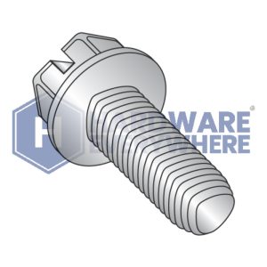 10-24 X 1/2 Thread Forming Screws / Slotted / Hex Washer Head / 410 Stainless / Plain / Taptite Alternate