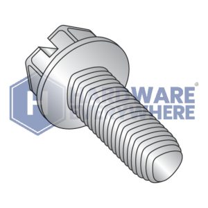 10-32 X 3/4 Thread Forming Screws / Slotted / Hex Washer Head / 18-8 Stainless / Plain / Taptite Alternate