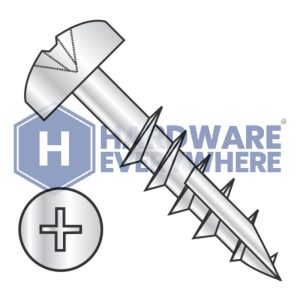 #10 X 1 1/4 Particle Board Screws / Phillips / Pan Head / Steel / Zinc / Type 17