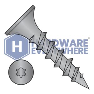 10 x 3-1/2 DRYWALL SCREWS / Torx / Bugle Head / Steel / Black Phosphate / Coarse Thread