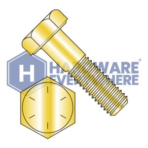 3/8-24 x 1 3/4 HEX CAP SCREWS / Grade 8 / Zinc/Yellow