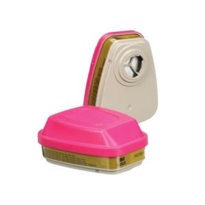 3M 6000 Series 051138-54187 Cartridge/Filter, Bayonet, Multi-Gas, Organic Vapor Filter Media, P100 Filter