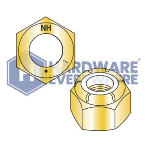 5/16-18 NYLON INSERT LOCK NUTS / Grade 8 / Yellow Zinc