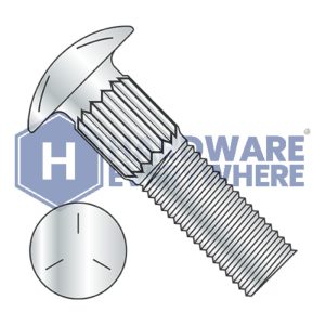 5/16-18 x 2 CARRIAGE BOLTS / Grade 5 / Zinc FUL163378759884