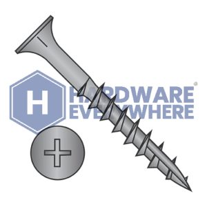 #8 X 2 Particle Board Screws / Phillips / Flat Head / Steel / Black Oxide / Type 17