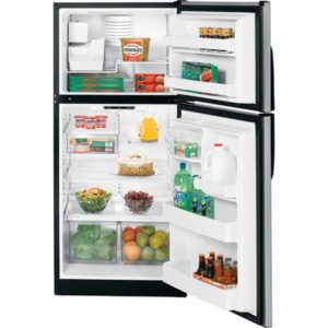 GE 18.0 Cu. Ft. CleanSteel Top-Freezer Refrigerator|GTL18JCPBS