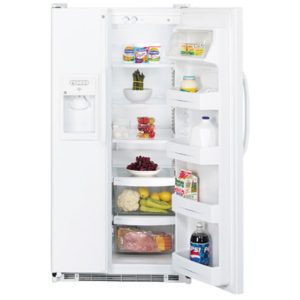 GE 21.8 Cu. Ft. Side by Side Refrigerator with Dispenser|GSS22JEMWW