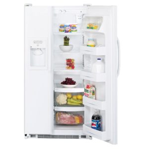GE 21.8 Cu. Ft. Side-By-Side Refrigerator with Dispenser|GSS22JFMWW