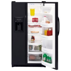 GE 21.8 Cu. Ft. Side-By-Side Refrigerator with Dispenser|GSS22QFMBB