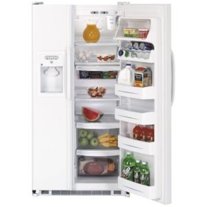 GE 21.9 Cu. Ft. Capacity Side-By-Side Refrigerator with Dispenser|GSS22QGPWW
