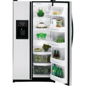 GE 22.0 Cu. Ft. CleanSteel Side-By-Side Refrigerator with Dispenser|GSL22JFRBS
