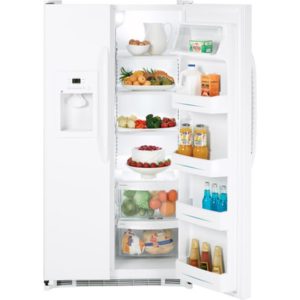GE 22.0 Cu. Ft. Side-By-Side Refrigerator with Dispenser|GSS22JETWW