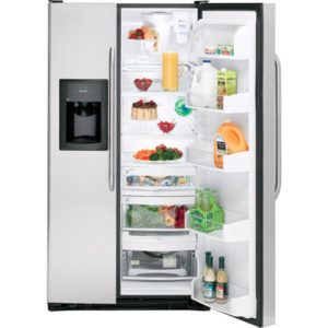 GE 22.6 Cu. Ft. Stainless Side-By-Side Refrigerator with Dispenser|GSS23LSTSS