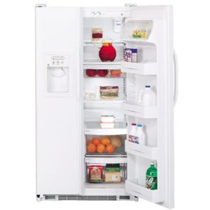 GE 24.9 Cu. Ft. Side-By-Side Refrigerator with Dispenser|GSS25KGMWW