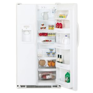 GE 24.9 Cu. Ft. Side-By-Side Refrigerator with Dispenser|GSS25QFMWW