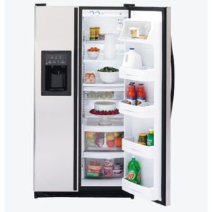 GE 24.9 Cu. Ft. Stainless Side-By-Side Refrigerator with Dispenser|GSS25SGMBS