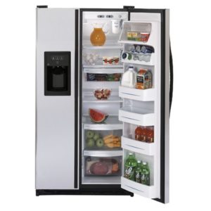 GE 25.0 Cu. Ft. Capacity CleanSteel Side-By-Side Refrigerator with Dispenser|GSL25QGPBS