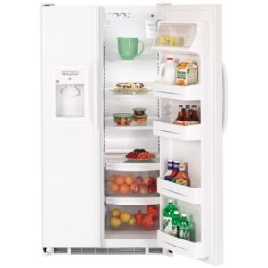 GE 25.0 Cu. Ft. Capacity Side-By-Side Refrigerator with Dispenser|GSS25JFPWW