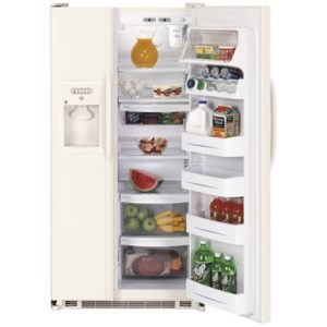 GE 25.0 Cu. Ft. Capacity Side-By-Side Refrigerator with Dispenser|GSS25QGPCC