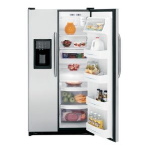 GE 25.0 Cu. Ft. Capacity Stainless Side-By-Side Refrigerator with Dispenser|GSH25SGRSS