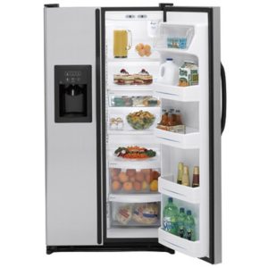 GE 25.0 Cu. Ft. Capacity Stainless Side-By-Side Refrigerator with Dispenser|GSL25KGRBS