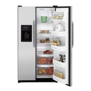 GE 25.0 Cu. Ft. Capacity Stainless Side-By-Side Refrigerator with Dispenser|GSS25JSRSS
