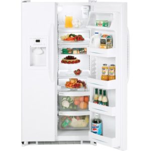 GE 25.0 Cu. Ft. Side-By-Side Refrigerator with Dispenser|GSH25JFTWW