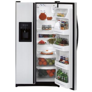 GE 25.0 Cu. Ft. Stainless Side-By-Side Refrigerator with Dispenser|GSL25IGRBS