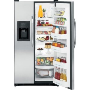 GE 25.0 ENERGY STAR Cu. Ft. Side-By-Side Refrigerator with Dispenser|GSH25ISXSS