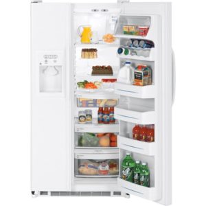GE 25.4 Cu. Ft. Capacity Side-By-Side Refrigerator with Dispenser|GSS25QGSWW