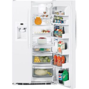 GE 25.4 Cu. Ft. Side-By-Side Refrigerator with Dispenser|GSF25KGWWW