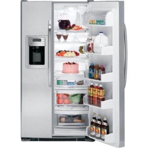 GE 25.4 Cu. Ft. Side-By-Side Refrigerator with Dispenser|GSS25LSWSS