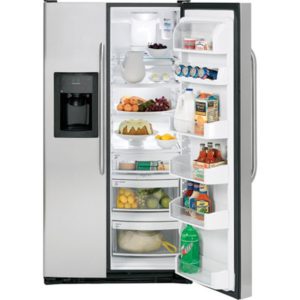 GE 25.4 Cu. Ft. Stainless Side-By-Side Refrigerator with Dispenser|GSS25KSTSS