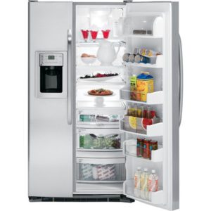 GE 25.4 Cu. Ft. Stainless Side-By-Side Refrigerator with Dispenser|GSS25KSWSS