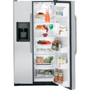 GE 25.4 Cu. Ft. Stainless Side-By-Side Refrigerator with Dispenser|GSS25MSSSS