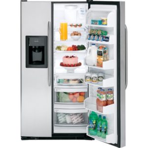 GE 25.4 Cu. Ft. Stainless Side-By-Side Refrigerator with Dispenser|GSS25TSTSS