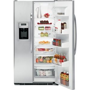GE 25.4 Cu. Ft. Stainless Side-By-Side Refrigerator with Dispenser|LSS25XSWSS