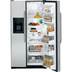 GE 25.6 Cu. Ft. Stainless Side-By-Side Refrigerator with Dispenser|DSS25MSSSS