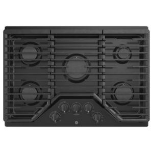 GE 30 Built-In Gas Cooktop with 5 Burners and Dishwasher Safe Grates|JGP5030DLBB
