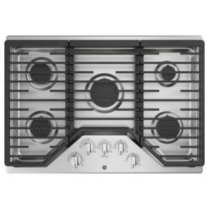 GE 30 Built-In Gas Cooktop with 5 Burners and Dishwasher Safe Grates|JGP5030SLSS
