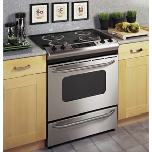 GE 30 Slide-In Electric Range with Self-Cleaning Oven|JSP39SKSS