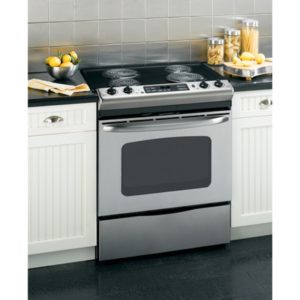 GE 30 Slide-In Electric Range with Self-Cleaning Oven|JSP39SNSS