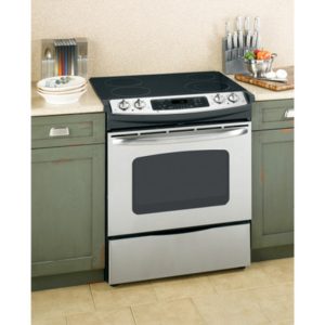 GE 30 Slide-In Electric Range with Self-Cleaning Oven|JSP42SNSS
