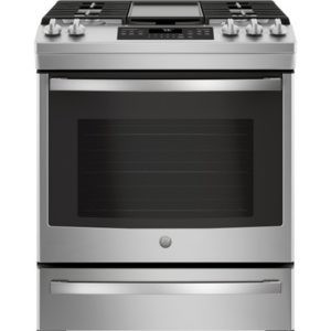 GE 30 Slide-In Front-Control Convection Gas Range|JGS760SELSS