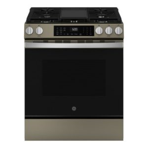 GE 30 Slide-In Front-Control Convection Gas Range with No Preheat Air Fry and EasyWash Oven Tray|GGS600AVES