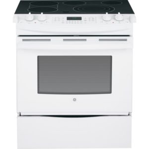 GE 30 Slide-In Front Control Electric Convection Range|JS750DFWW