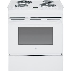 GE 30 Slide-In Front Control Electric Range|JS250DFWW