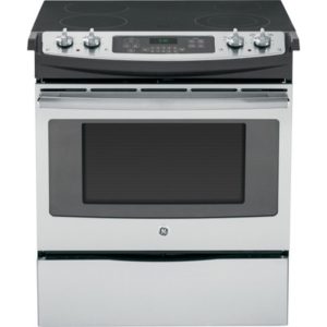 GE 30 Slide-In Front Control Electric Range|JS630SFSS