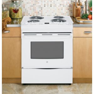 GE 30 Slide-In Front Control Electric Range|JSS28DFWW